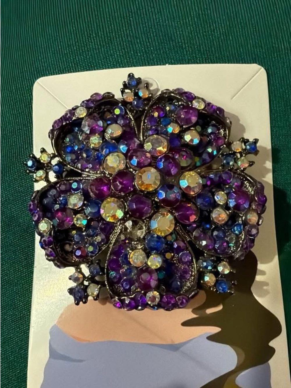 Sparkling Purple Crystal Flower Brooch - Unbranded